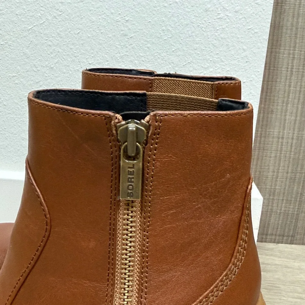 NWOB Sorel Brown‎ Ona Ave Zip Wedge Ankle Bootie